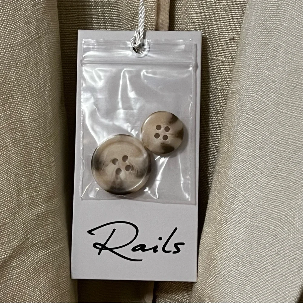 NWT RAILS Flynn Blazer In Taupe Linen Blend Boxy Oversized Relaxed Workwear S - Picture 12 of 16